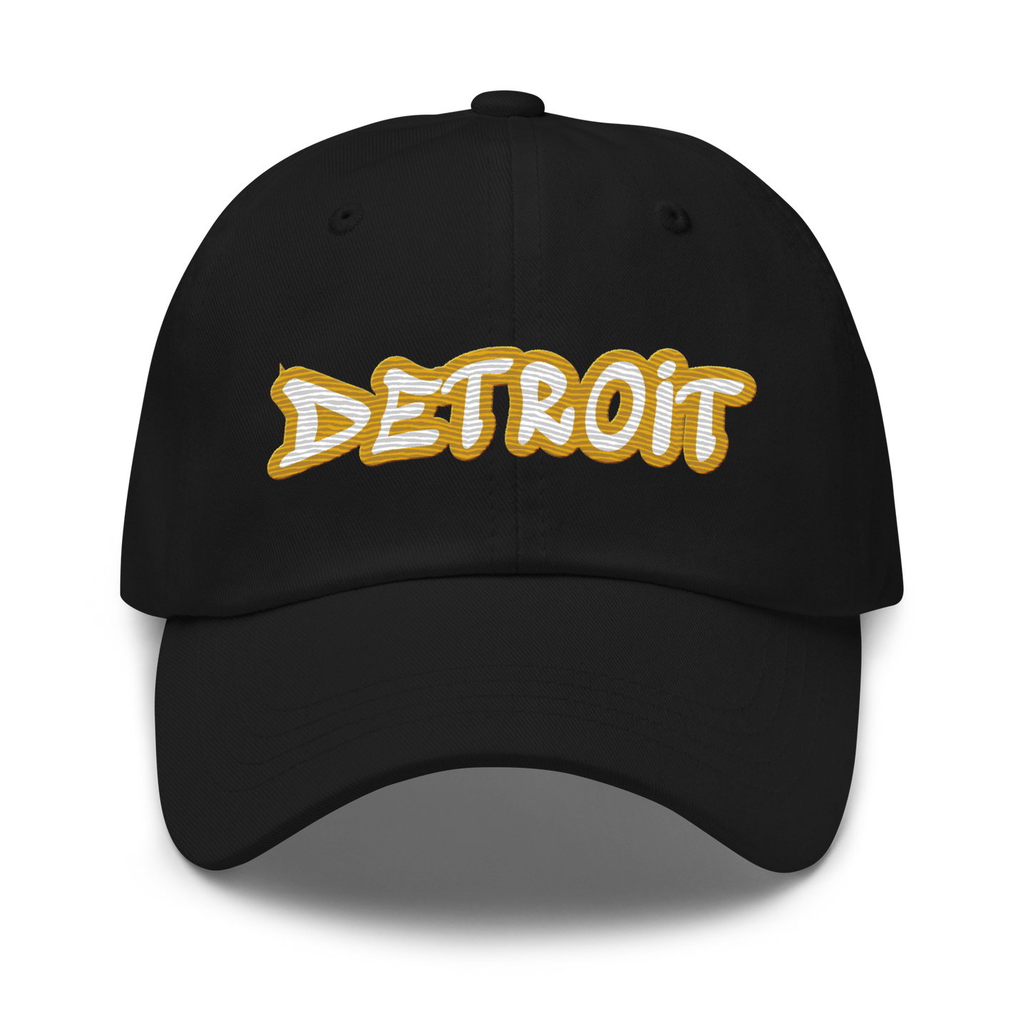 'Detroit' Dad Hat (Gold Tag Font)