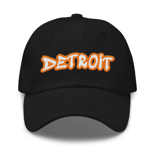 'Detroit' Dad Hat (Orange Tag Font)