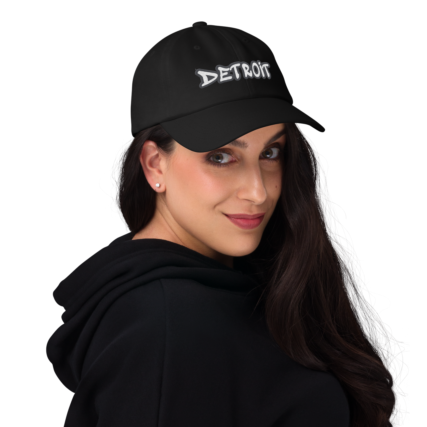 'Detroit' Dad Hat (Iron Ore Grey Tag Font)