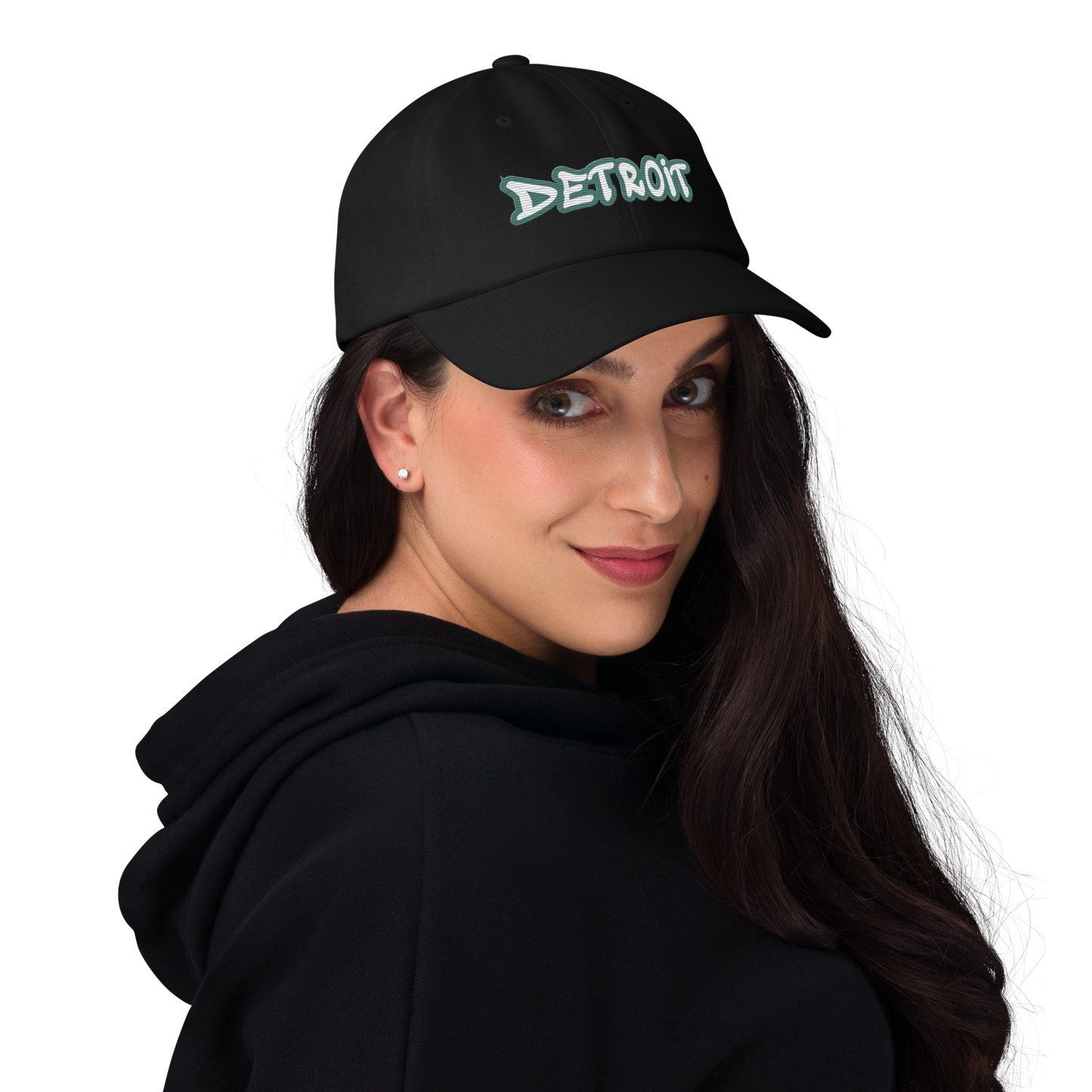 'Detroit' Dad Hat (Copper Green Tag Font)