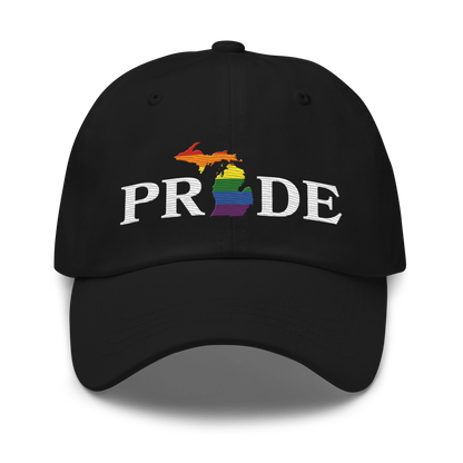 Michigan 'Pride' Dad Hat (Rainbow Pride Outline)