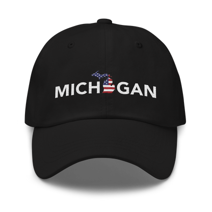 'Michigan' Dad Hat (Sans Font Patriotic Edition)