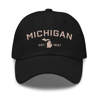 'Michigan EST 1837' Dad Hat (Athletic Font) | Rose Gold