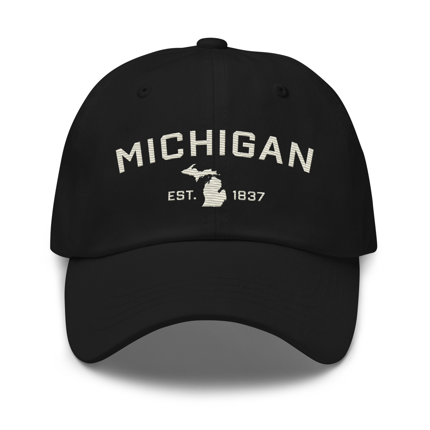 'Michigan EST 1837' Dad Hat (Athletic Font) | Ivory White