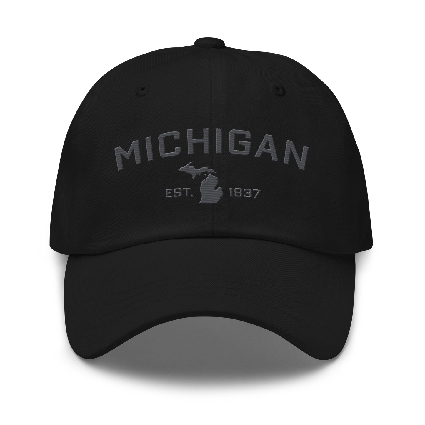 'Michigan EST 1837' Dad Hat (Athletic Font) | Iron Ore Grey