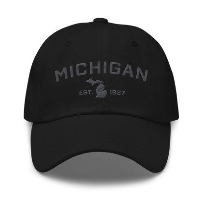 'Michigan EST 1837' Dad Hat (Athletic Font) | Iron Ore Grey