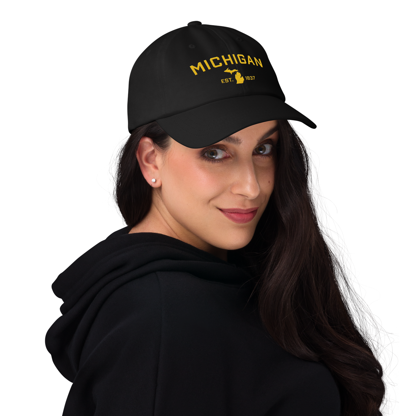 'Michigan EST 1837' Dad Hat (Athletic Font) | Gold