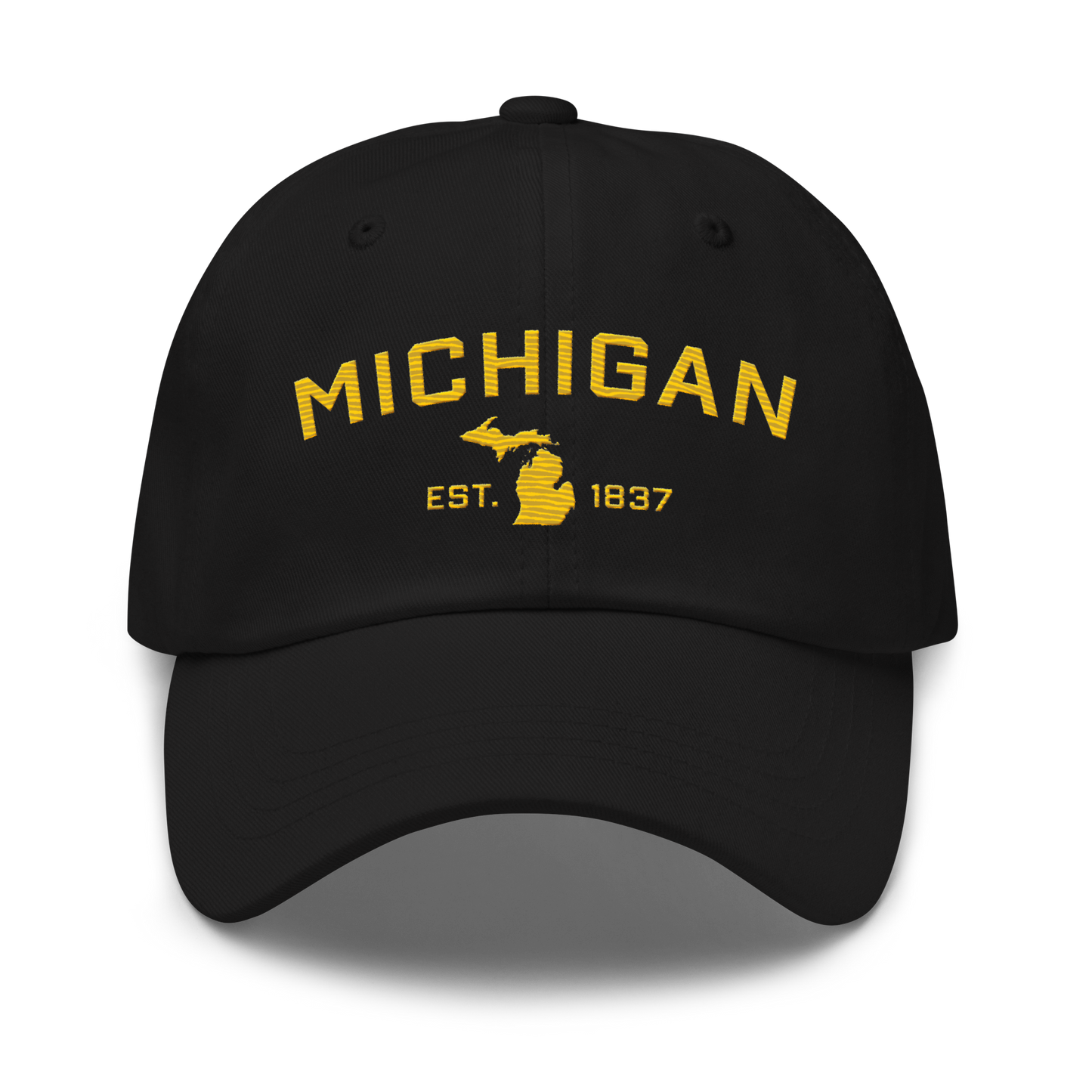 'Michigan EST 1837' Dad Hat (Athletic Font) | Gold