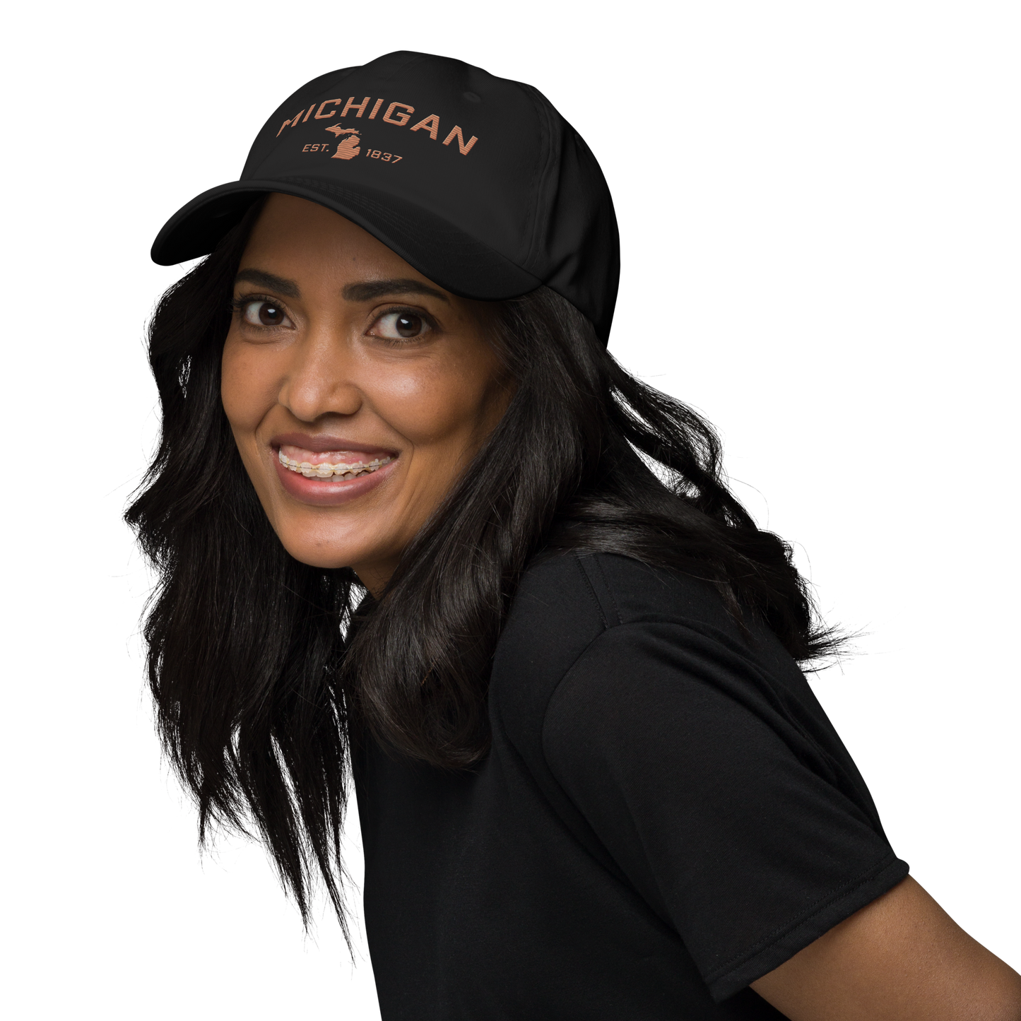 'Michigan EST 1837' Dad Hat (Athletic Font) | Copper