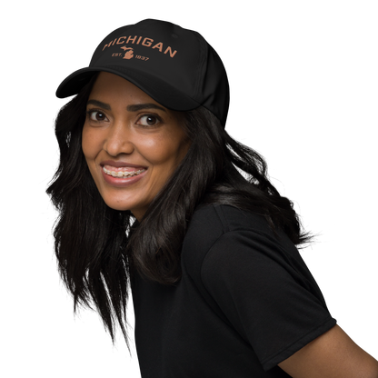 'Michigan EST 1837' Dad Hat (Athletic Font) | Copper