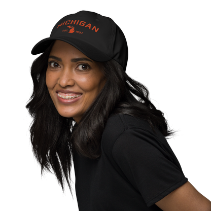 'Michigan EST 1837' Dad Hat (Athletic Font) | Maple Leaf Orange