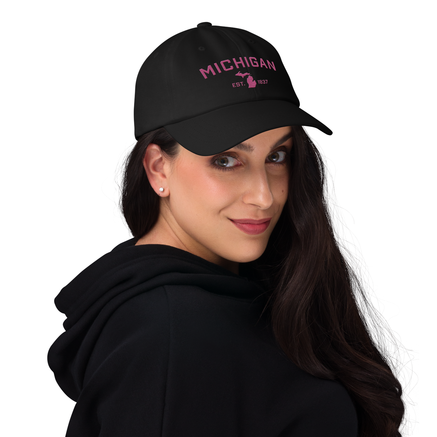 'Michigan EST 1837' Dad Hat (Athletic Font) | Apple Blossom Pink