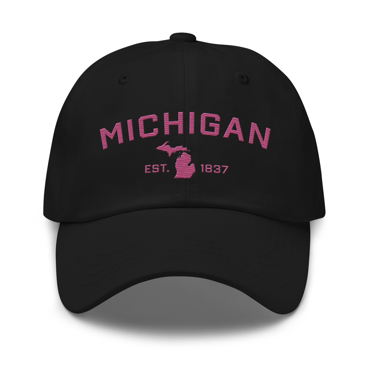 'Michigan EST 1837' Dad Hat (Athletic Font) | Apple Blossom Pink