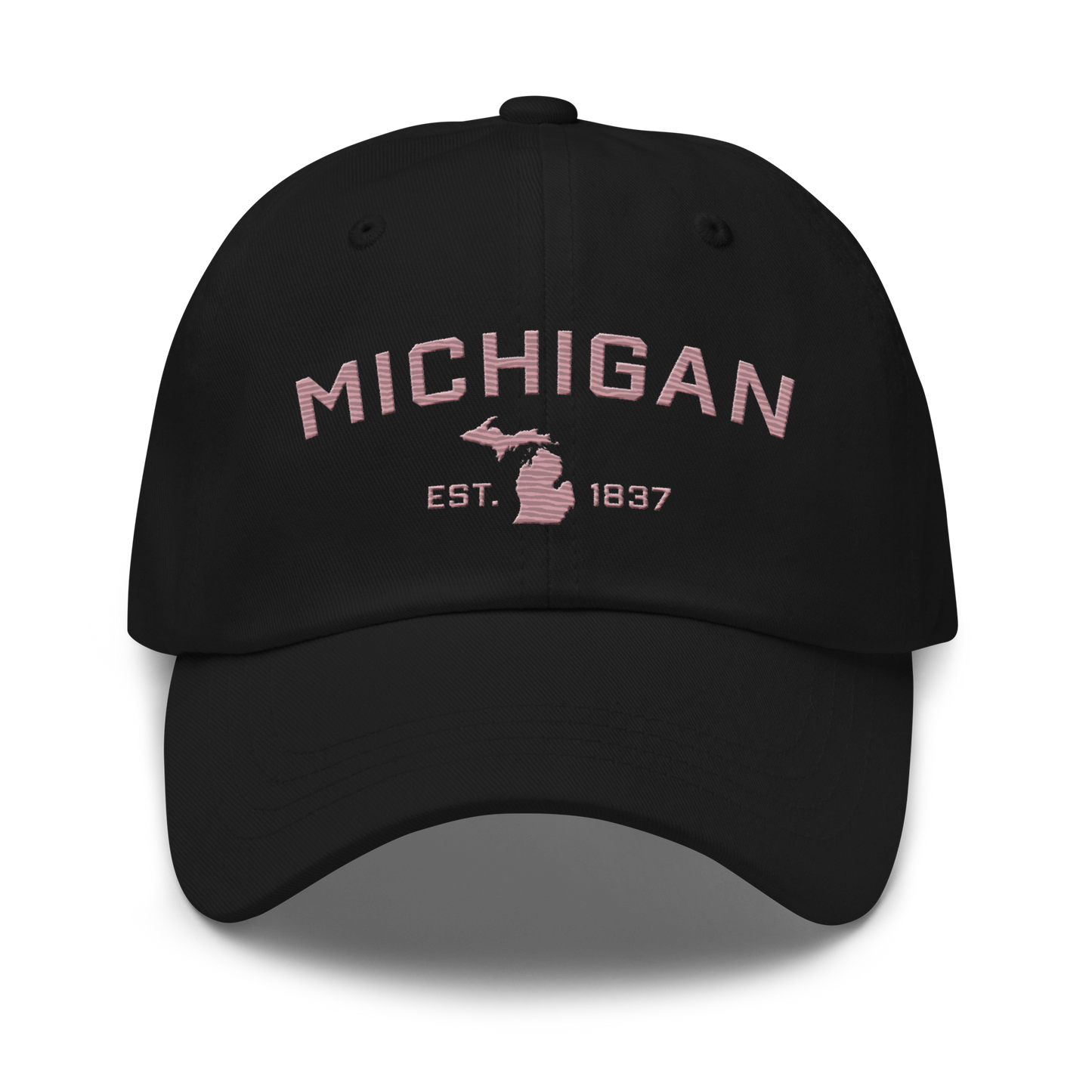 'Michigan EST 1837' Dad Hat (Athletic Font) | Cherry Blossom Pink