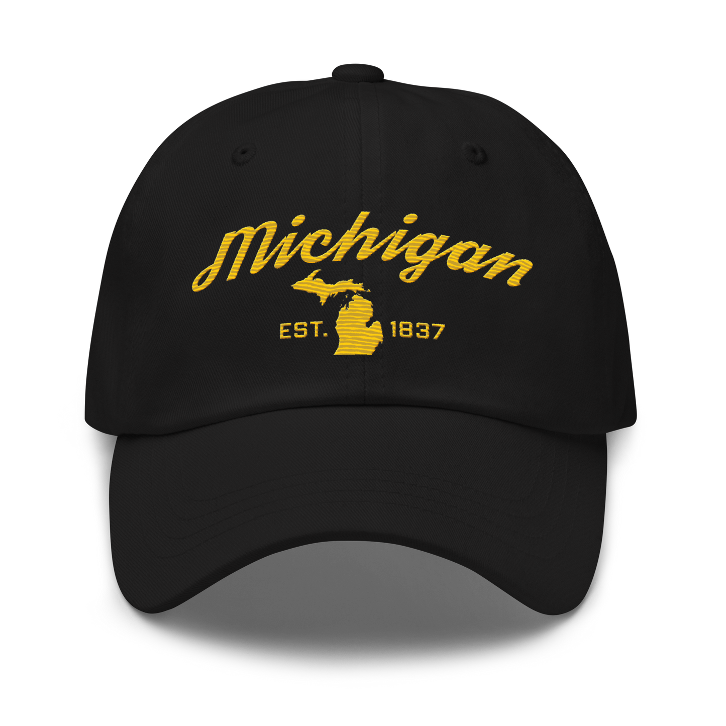 'Michigan EST 1837' Dad Hat (Script Font) | Gold