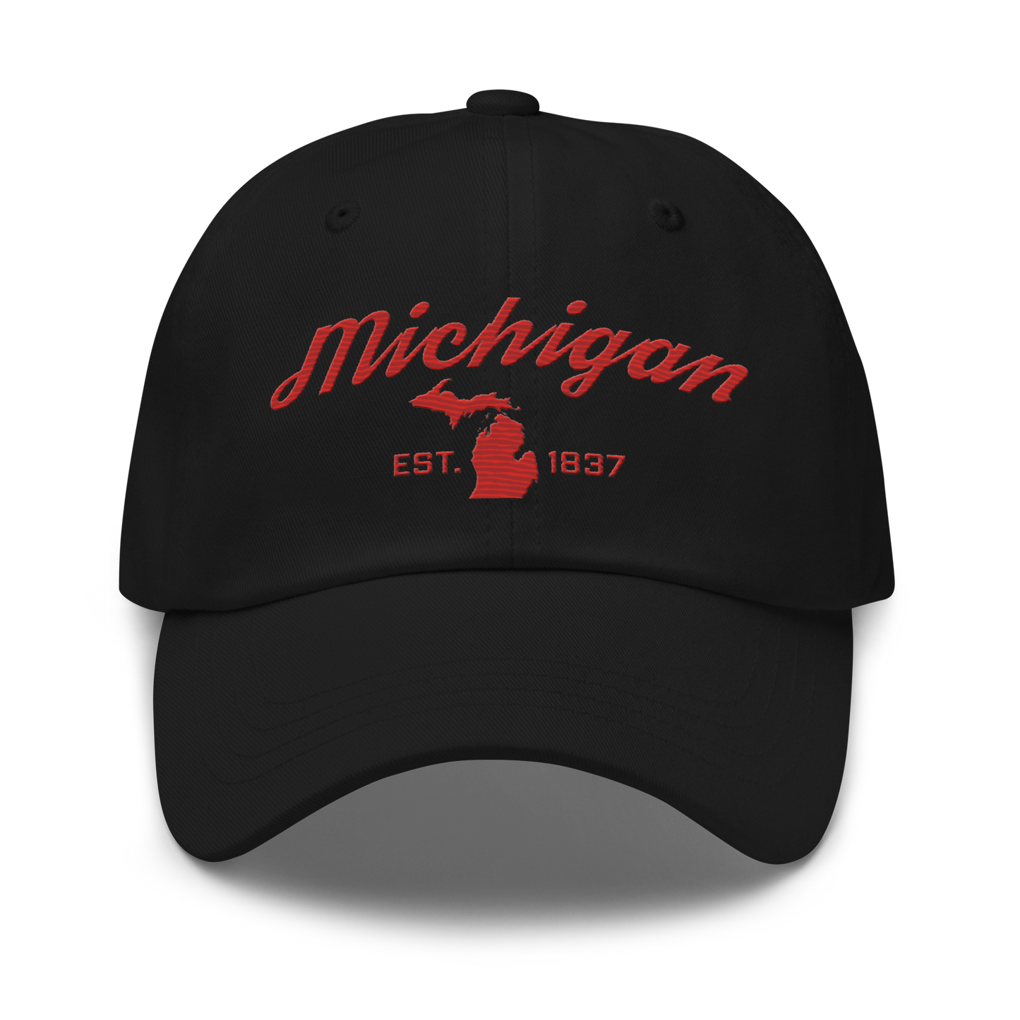 'Michigan EST 1837' Dad Hat (Script Font) | Aliform Red