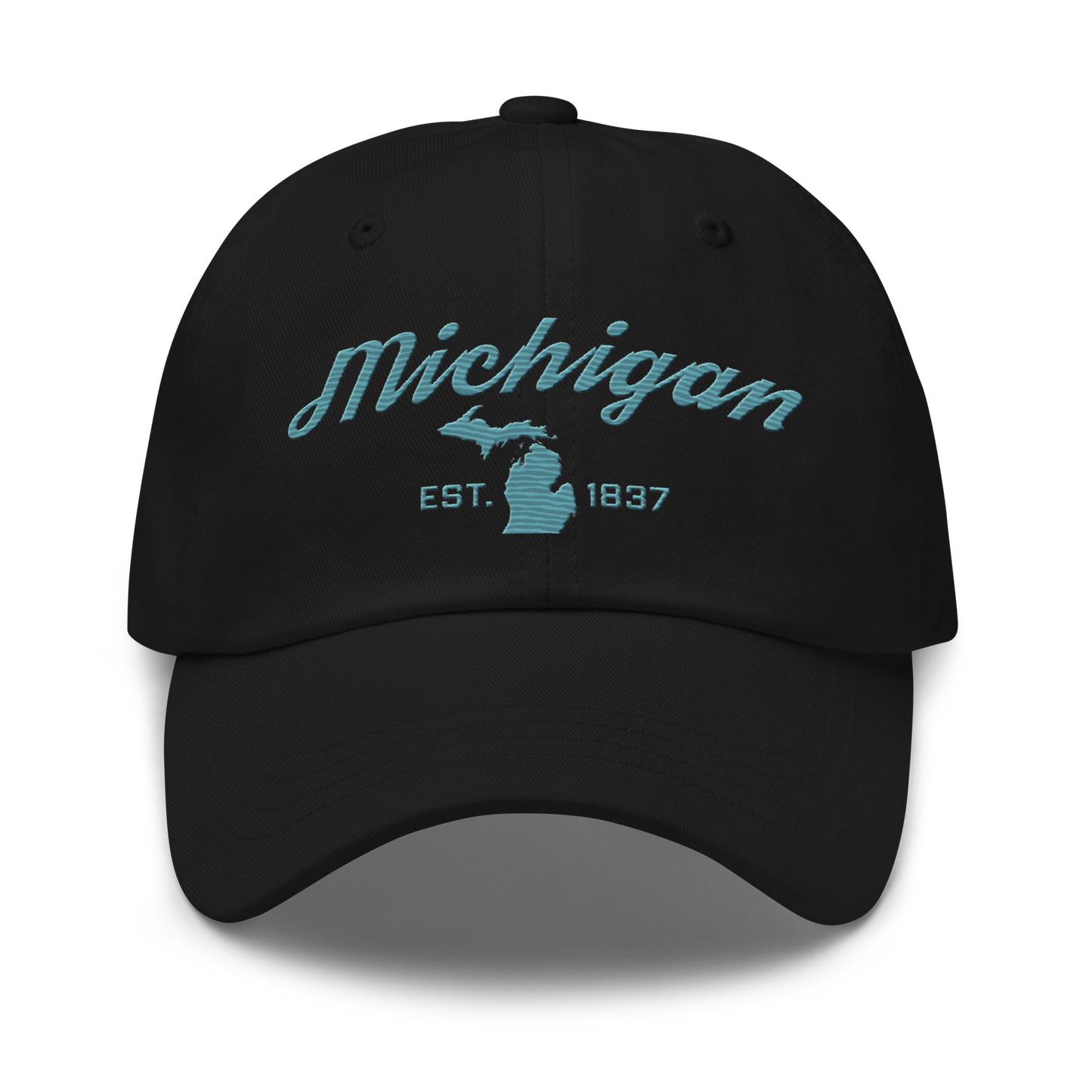 'Michigan EST 1837' Dad Hat (Script Font) | Huron Blue