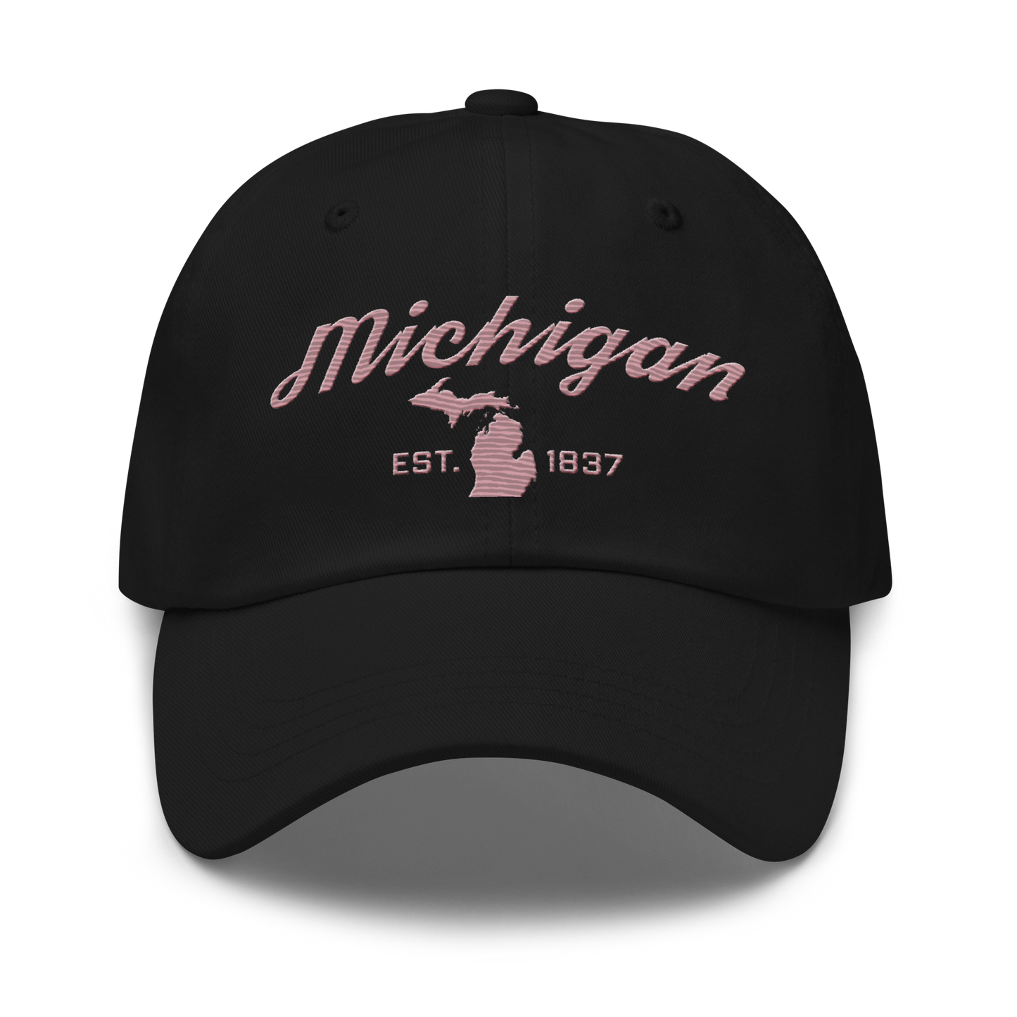 'Michigan EST 1837' Dad Hat (Script Font) | Cherry Blossom Pink