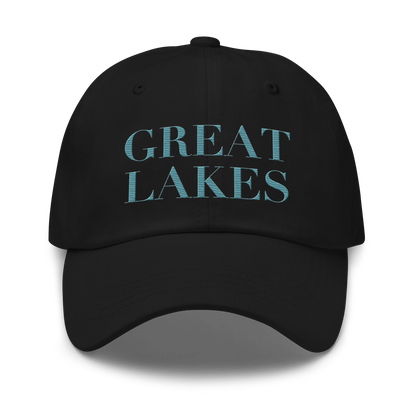 'Great Lakes' Dad Hat (Didone Font) | Huron Blue