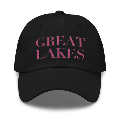 'Great Lakes' Dad Hat (Didone Font) | Apple Blossom Pink