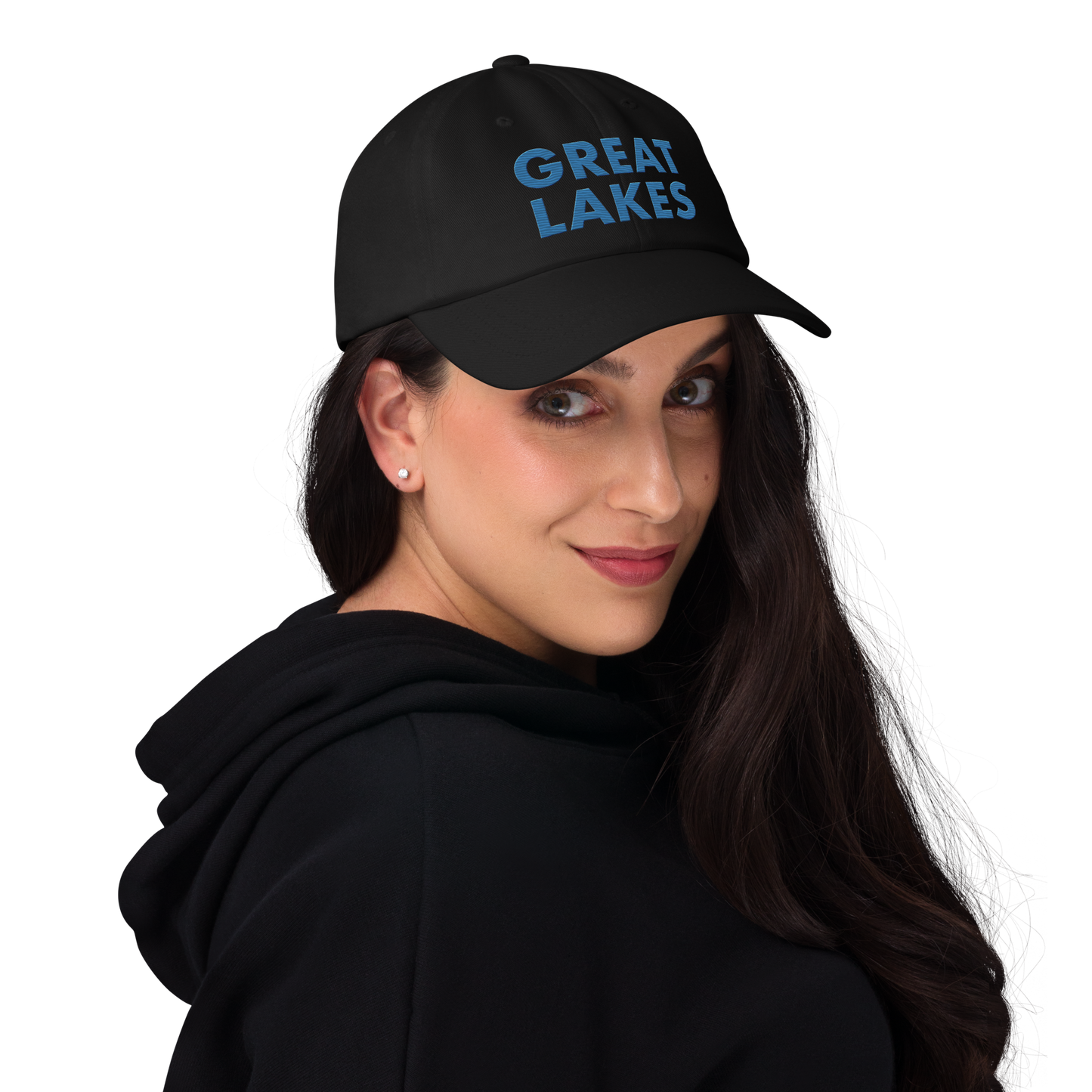 'Great Lakes' Dad Hat (Geometric Sans Font) | Superior Blue