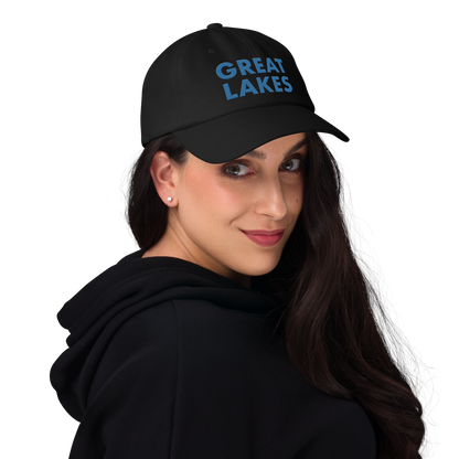 'Great Lakes' Dad Hat (Geometric Sans Font) | Superior Blue