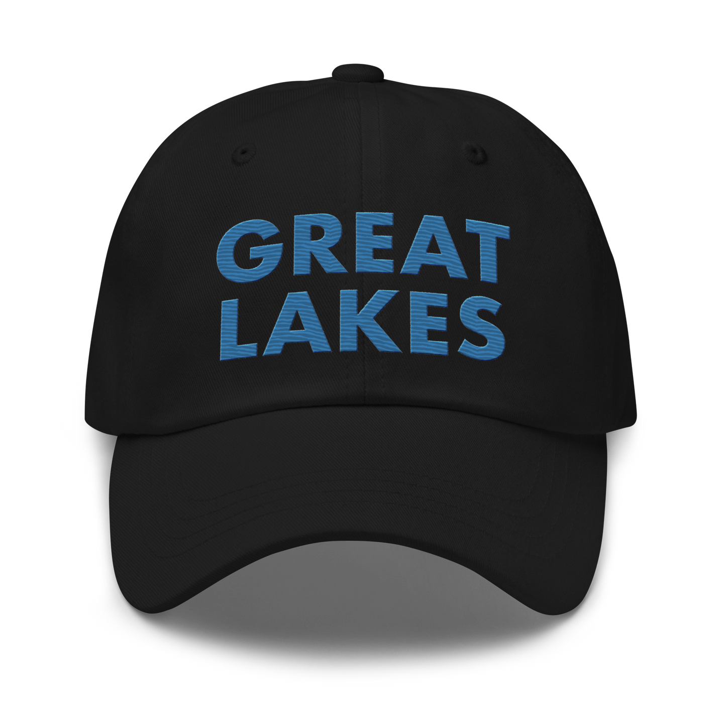 'Great Lakes' Dad Hat (Geometric Sans Font) | Superior Blue