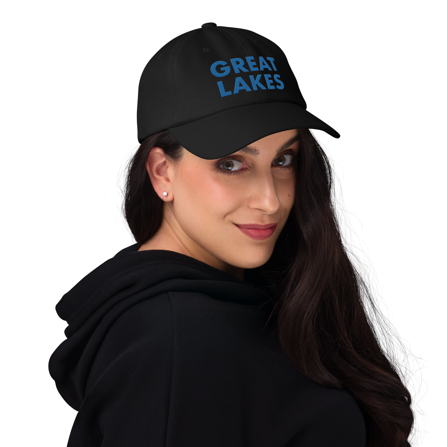 'Great Lakes' Dad Hat (Geometric Sans Font) | Azure