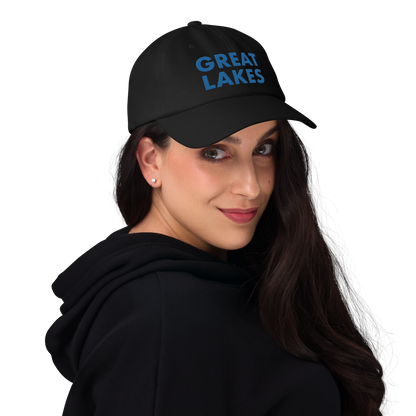 'Great Lakes' Dad Hat (Geometric Sans Font) | Azure