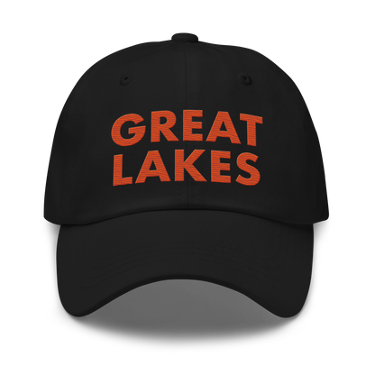 'Great Lakes' Dad Hat (Geometric Sans Font) | Maple Leaf Orange