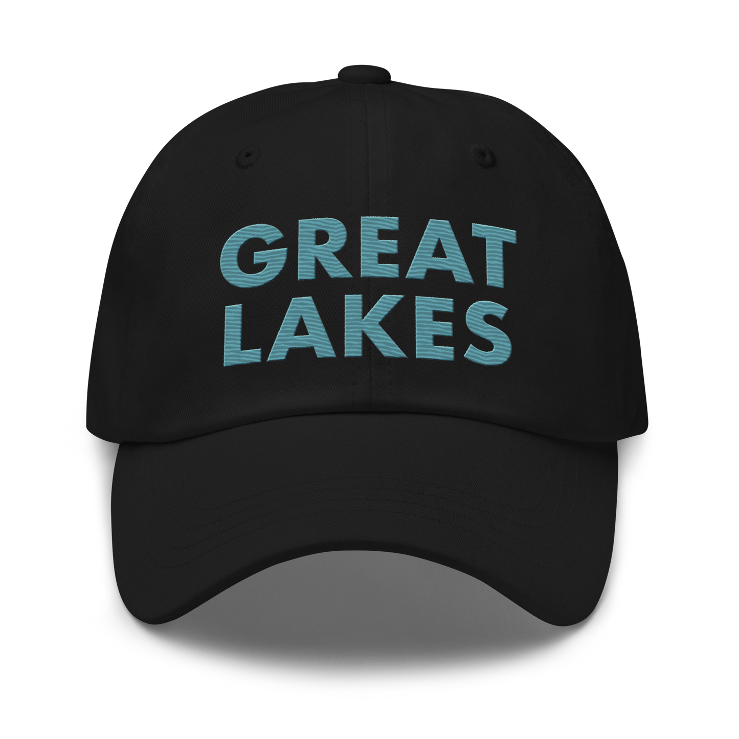 'Great Lakes' Dad Hat (Geometric Sans Font) | Huron Blue