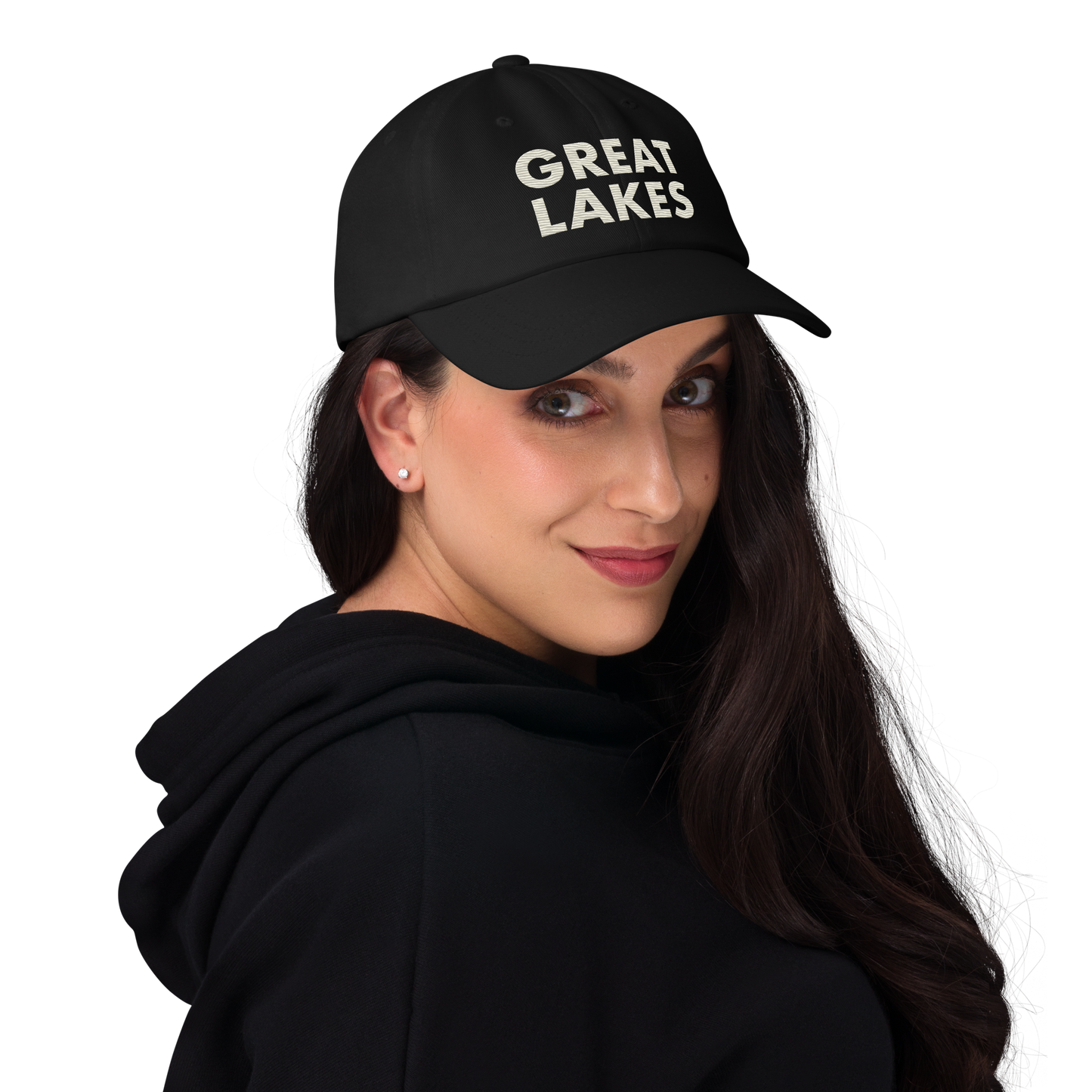 'Great Lakes' Dad Hat (Geometric Sans Font) | Ivory White