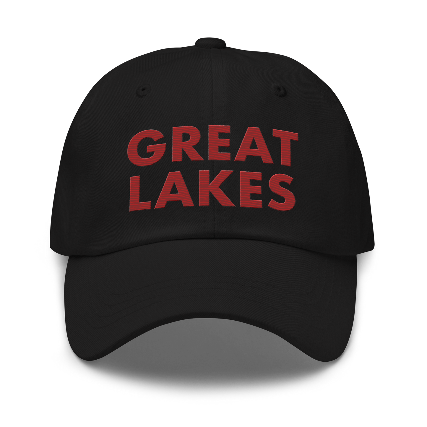 'Great Lakes' Dad Hat (Geometric Sans Font) | Thimbleberry Red