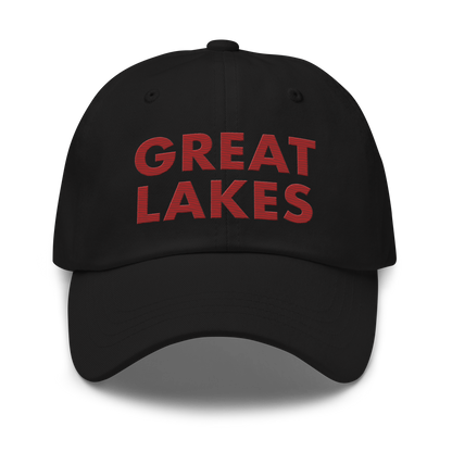 'Great Lakes' Dad Hat (Geometric Sans Font) | Thimbleberry Red