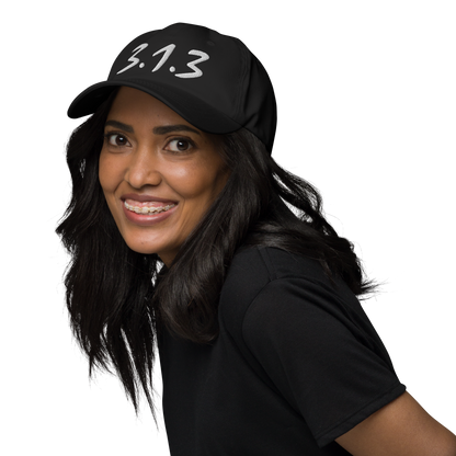 Detroit '313' Dad Hat (Compton Font) | White/Black