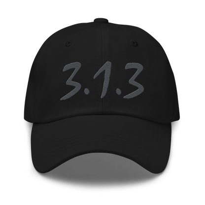 Detroit '313' Dad Hat (Compton Font) | Iron Ore Grey