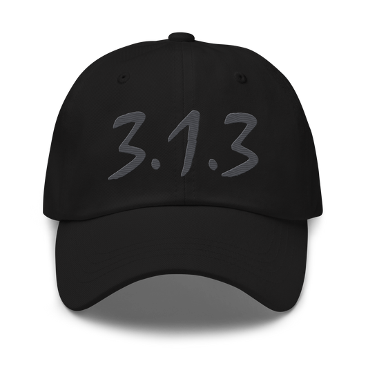 Detroit '313' Dad Hat (Compton Font) | Iron Ore Grey