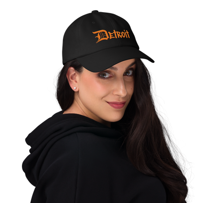 'Detroit' Dad Hat (OED Tag Font) | Orange