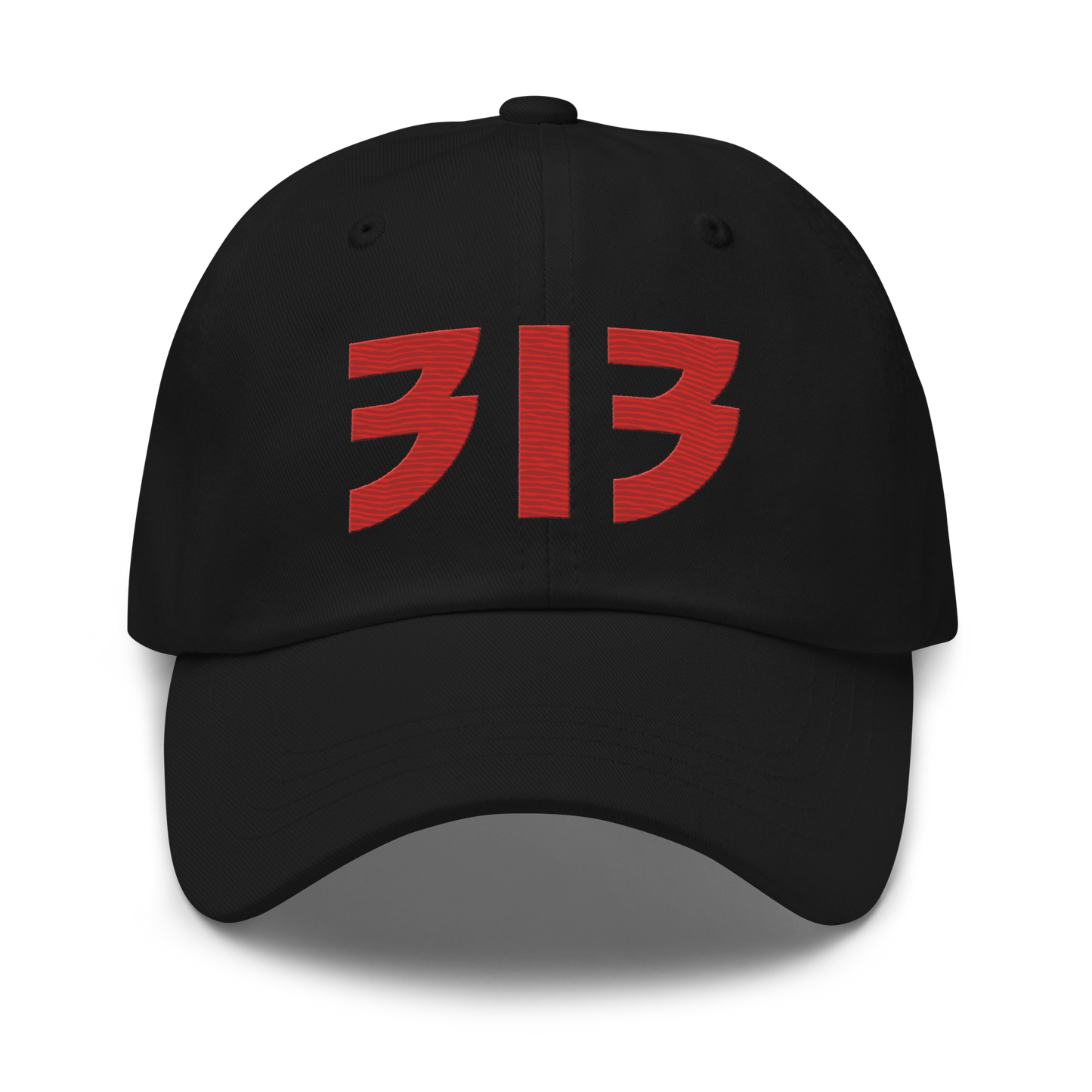 Detroit '313' Dad Hat (Glam Rock Font) | Aliform Red