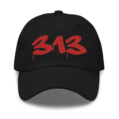 Detroit '313' Dad Hat (Tag Font) | Aliform Red