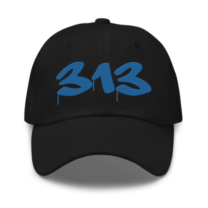 Detroit '313' Dad Hat (Tag Font) | Azure