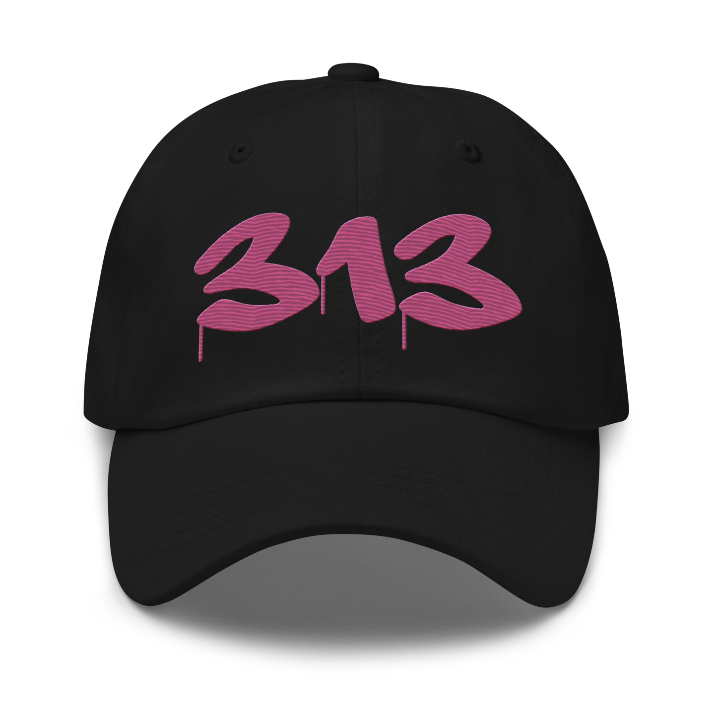 Detroit '313' Dad Hat (Tag Font) | Apple Blossom Pink