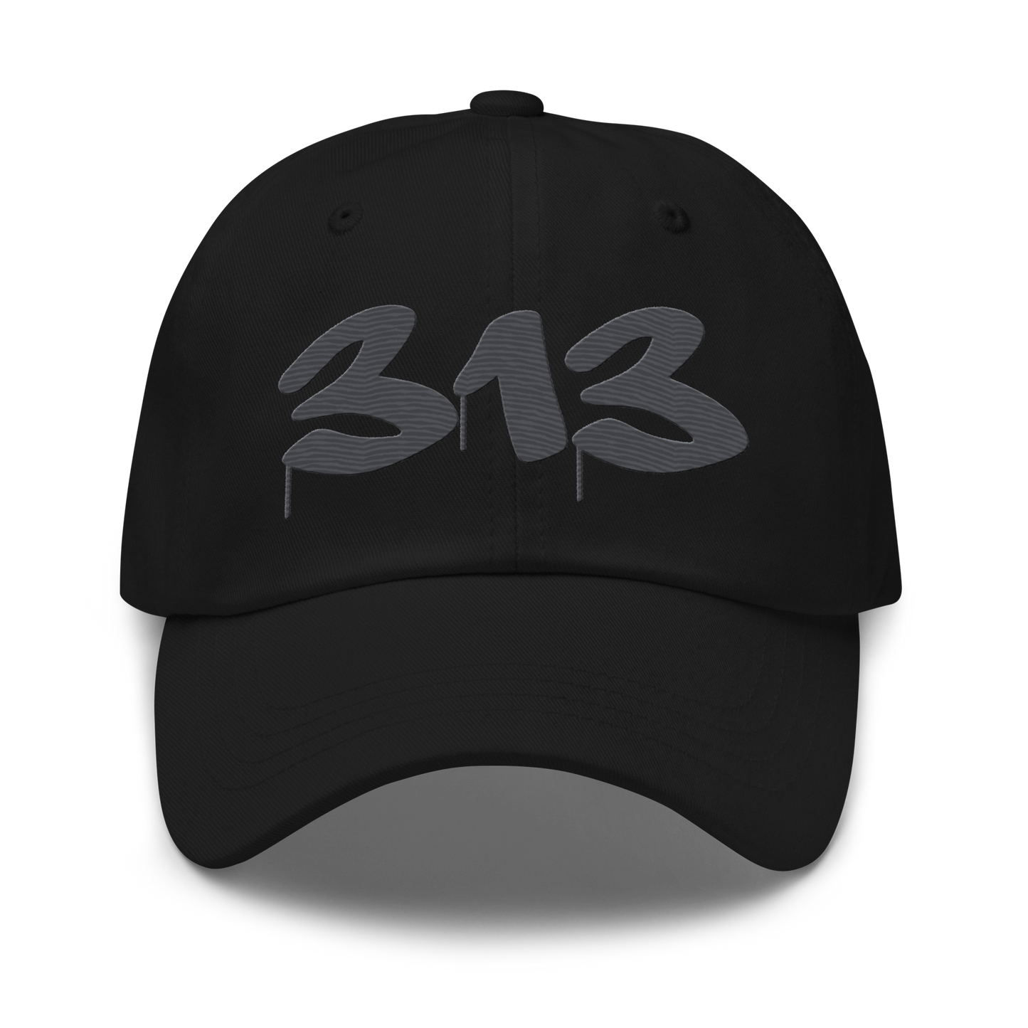 Detroit '313' Dad Hat (Tag Font) | Iron Ore Grey