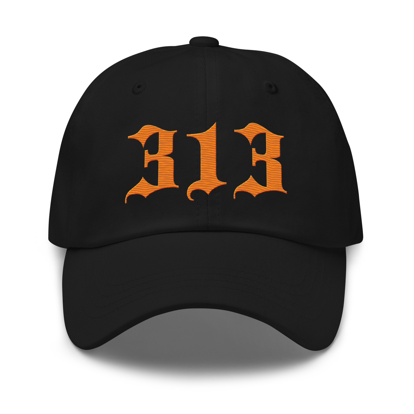 Detroit '313' Dad Hat (Old English Font) | Orange