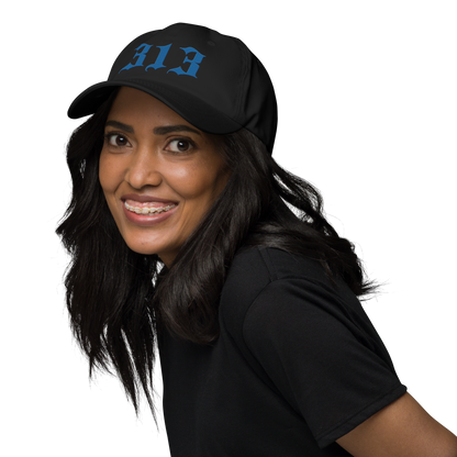 Detroit '313' Dad Hat (Old English Font) | Azure