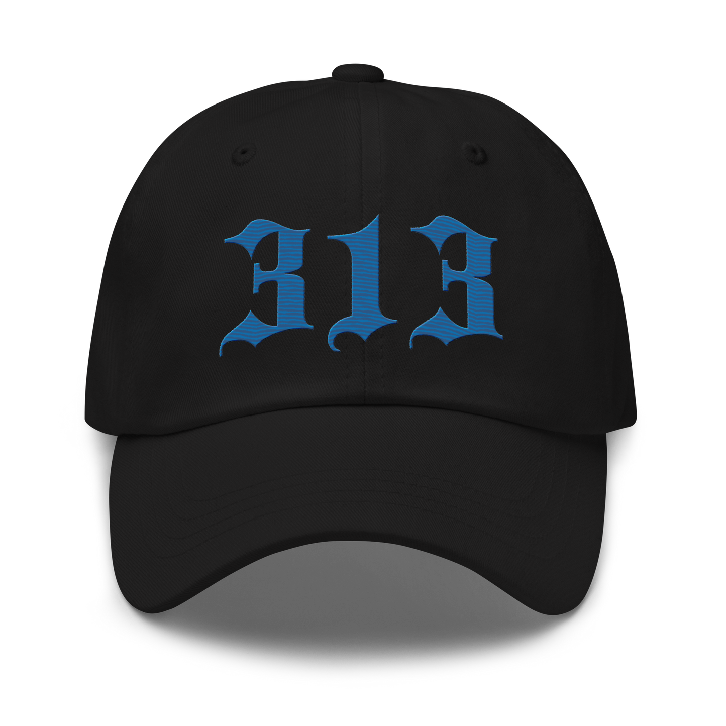 Detroit '313' Dad Hat (Old English Font) | Azure