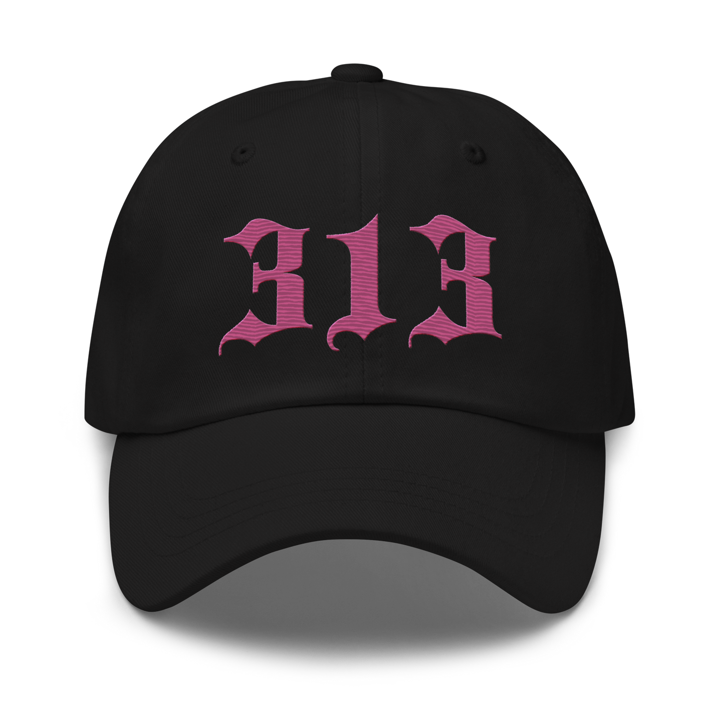 Detroit '313' Dad Hat (Old English Font) | Apple Blossom Pink