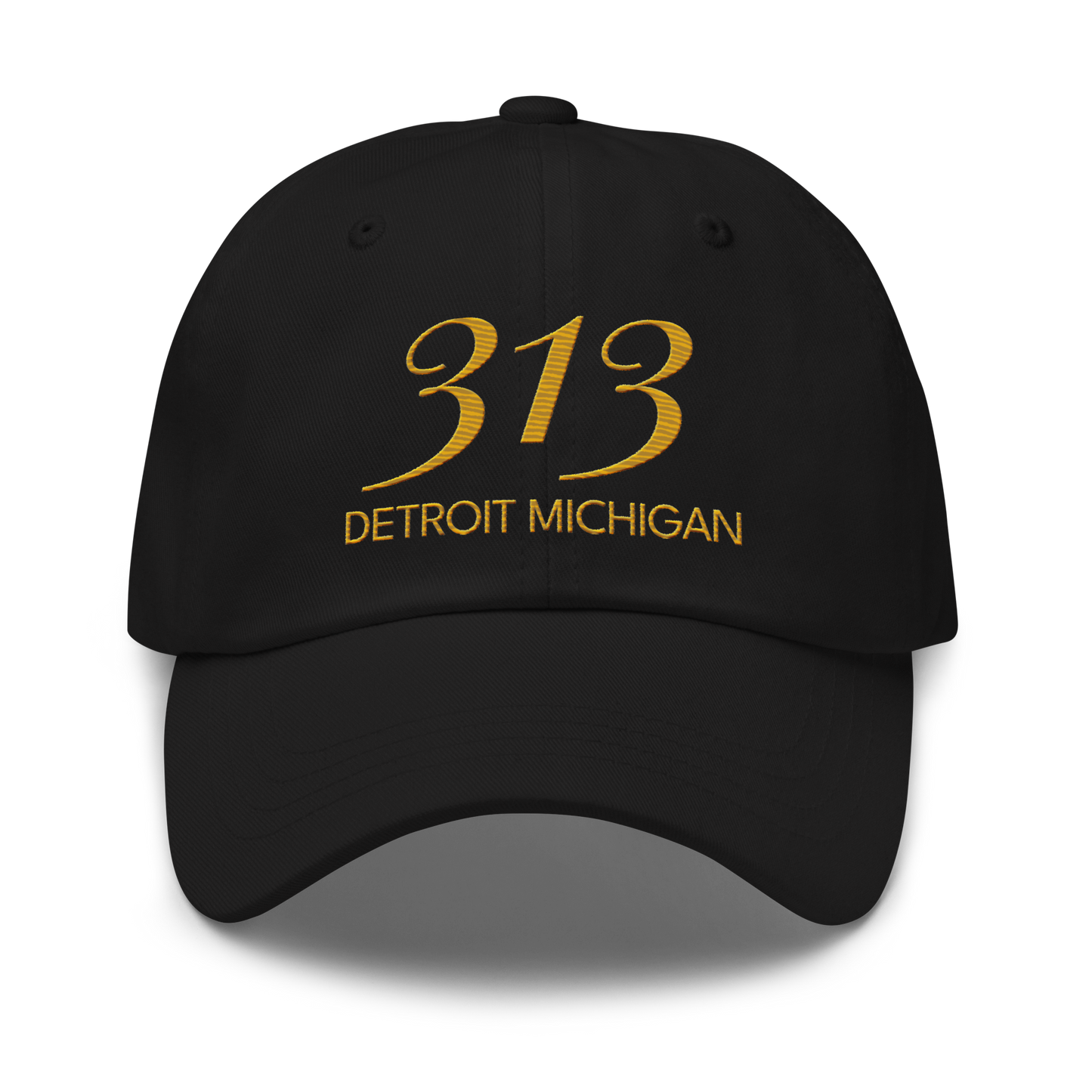 '313 Detroit Michigan' Dad Hat | Gold