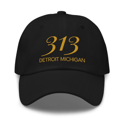 '313 Detroit Michigan' Dad Hat | Gold