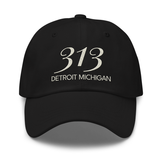 '313 Detroit Michigan' Dad Hat | Ivory White